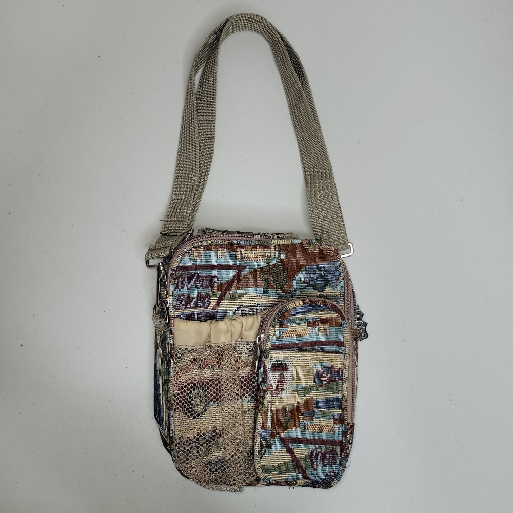 Multicolor‎ Tapestry Route US 66 Crossbody Bag